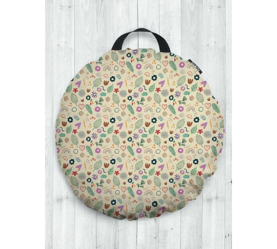 Декоративная подушка-сидушка JOYARTY "Глитч-эффект", на пол, круглая, 52 см dsfr_419761 1