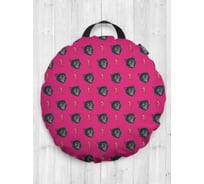 Декоративная подушка-сидушка JOYARTY "Кот и молния на розовом фоне", на пол, круглая, 52 см dsfr_413277