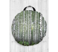 Декоративная подушка-сидушка JOYARTY "Березовый край", на пол, круглая, 52 см dsfr_9336