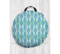 Декоративная подушка-сидушка JOYARTY "Цветки на зигзагах", на пол, круглая, 52 см dsfr_4433