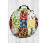 Декоративная подушка-сидушка JOYARTY "Витаминный рай", на пол, круглая, 52 см dsfr_32030