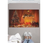 Придверный коврик в прихожую с принтом JOYARTY "рождественская елка" 45х75 см door_20297