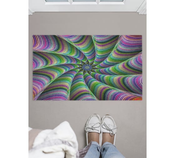 Придверный коврик в прихожую с принтом JOYARTY "радужный переход" 45х75 см door_21570 1