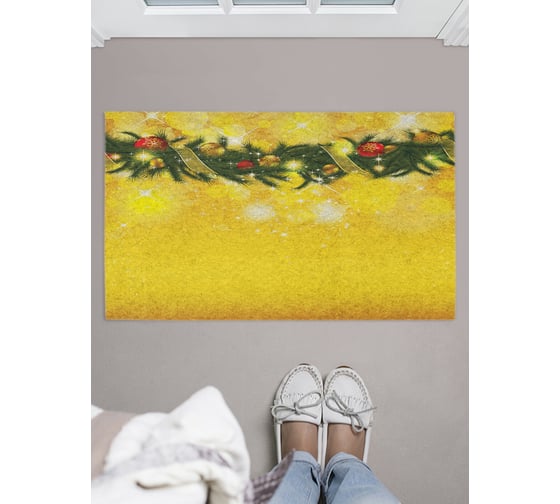 Придверный коврик в прихожую с принтом JOYARTY "праздничное украшение" 45х75 см door_419792 1