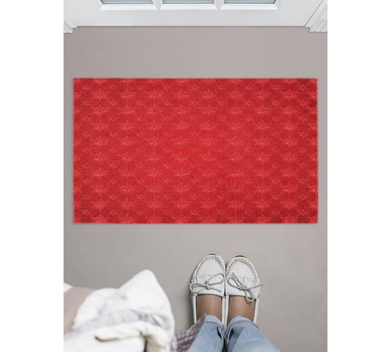 Придверный коврик в прихожую с принтом JOYARTY "полотно из снежинок" 45х75 см door_419793 1