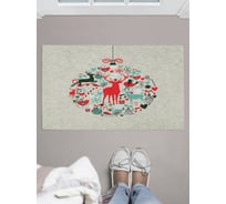 Придверный коврик в прихожую с принтом JOYARTY "новогодняя игрушка" 45х75 см door_419805