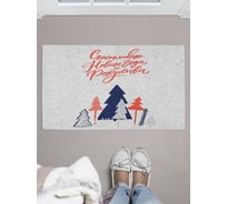 Придверный коврик в прихожую с принтом JOYARTY "снег в лесу" 45х75 см door_419813