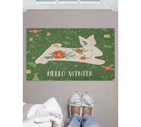 Придверный коврик в прихожую с принтом JOYARTY "праздничный заяц" 45х75 см door_419816