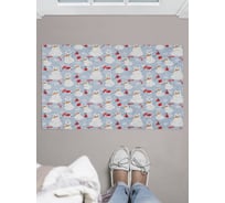 Придверный коврик в прихожую с принтом JOYARTY "счастливый снеговик" 45х75 см door_419817