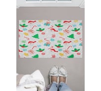 Придверный коврик в прихожую с принтом JOYARTY "санта в снегу" 45х75 см door_419820