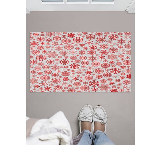 Придверный коврик в прихожую с принтом JOYARTY "снежинки зимой" 45х75 см door_419822 1