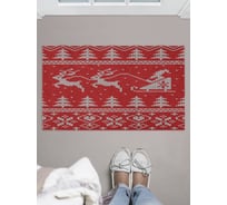 Придверный коврик в прихожую с принтом JOYARTY "дед мороз на санях" 45х75 см door_419826