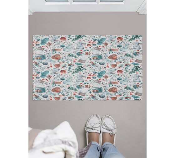 Придверный коврик в прихожую с принтом JOYARTY "уютная зима" 45х75 см door_419844 1