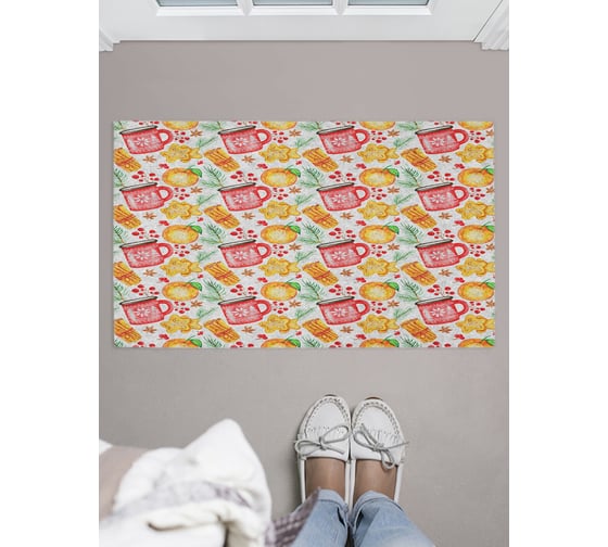 Придверный коврик в прихожую с принтом JOYARTY "пряничный вечер" 45х75 см door_419849 1