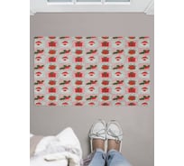 Придверный коврик в прихожую с принтом JOYARTY "дед мороз в квадрате" 45х75 см door_419863