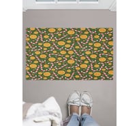 Придверный коврик в прихожую с принтом JOYARTY "апельсины и карамельные трости" 45х75 см door_419875