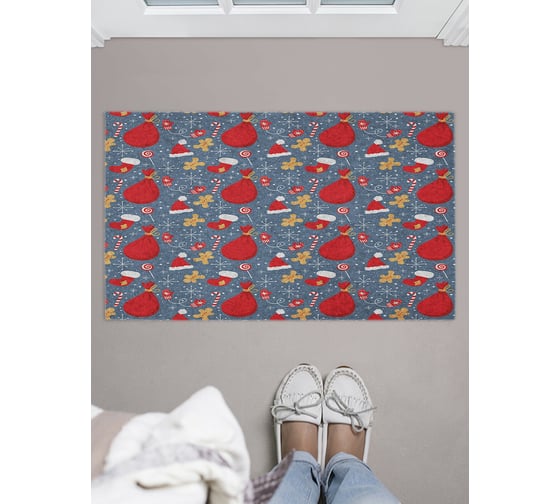 Придверный коврик в прихожую с принтом JOYARTY "мешок подарков" 45х75 см door_419878 1