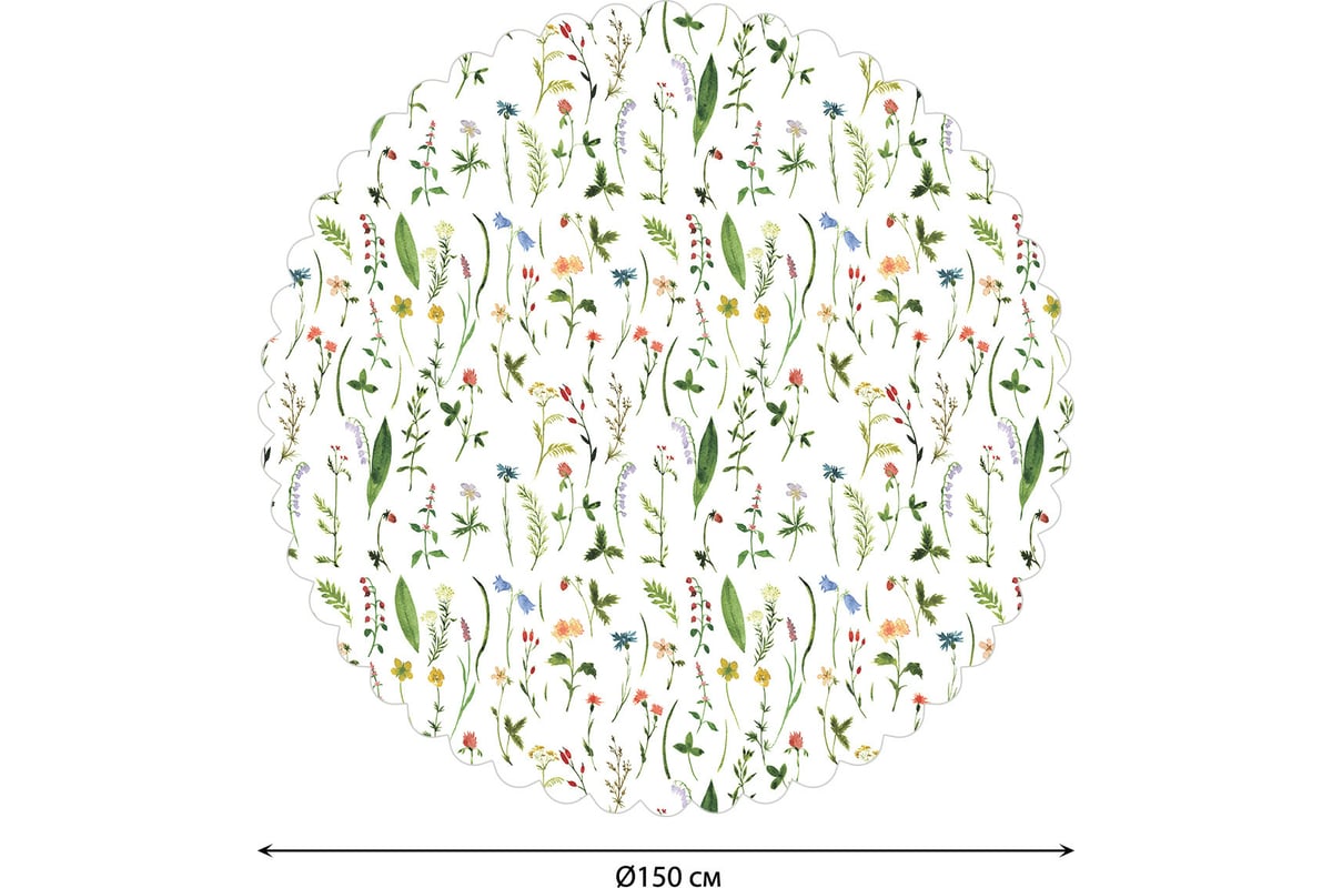 Круглая тканевая скатерть на стол JOYARTY с рисунком 