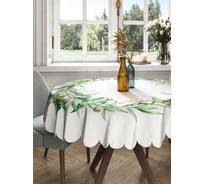 Круглая тканевая скатерть на стол JOYARTY с рисунком "оливковый ореол" 150х150 см rtcf01_378323_150x150