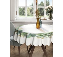 Круглая тканевая скатерть на стол JOYARTY с рисунком "цветочный круг" 150х150 см rtcf01_378319_150x150