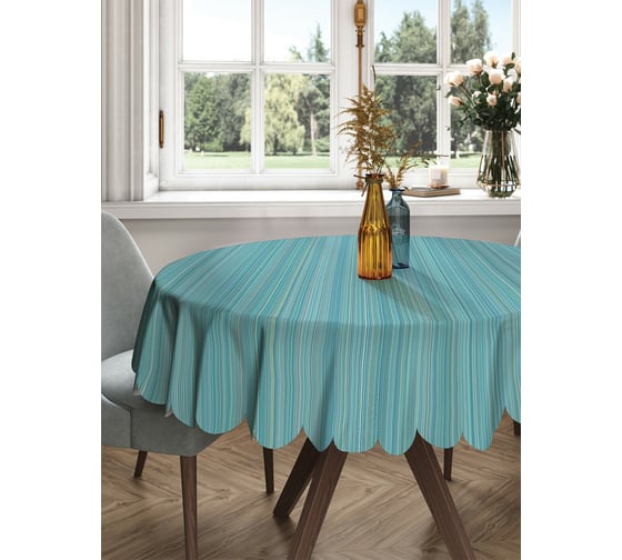 Круглая тканевая скатерть на стол JOYARTY с рисунком "строгий стиль" 150х150 см rtcf01_13242_150x150 1