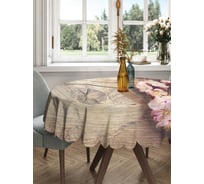 Круглая тканевая скатерть на стол JOYARTY с рисунком "цветки вишни" 150х150 см rtcf01_17417_150x150