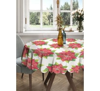 Круглая тканевая скатерть на стол JOYARTY с рисунком "акварельная рождественская звезда" 150х150 см rtcf01_419860_150x150