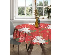 Круглая тканевая скатерть на стол JOYARTY с рисунком "подснежники зимой" 150х150 см rtcf01_419841_150x150