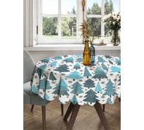 Круглая тканевая скатерть на стол JOYARTY с рисунком "зима в лесу" 150х150 см rtcf01_419839_150x150