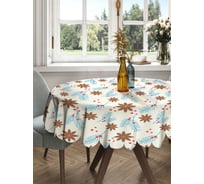 Круглая тканевая скатерть на стол JOYARTY с рисунком "пряная гвоздика" 150х150 см rtcf01_419838_150x150