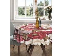 Круглая тканевая скатерть на стол JOYARTY с рисунком "спелые цветы" 150х150 см rtcf01_2779_150x150