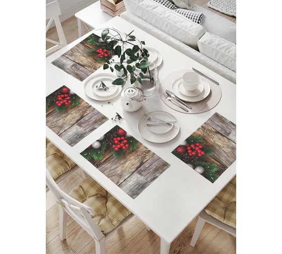 Комплект тканевых салфеток для сервировки стола JOYARTY "рождественское настроение", 32x46 см, 4 шт. np_78538 1