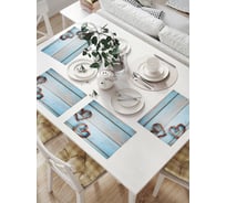 Комплект тканевых салфеток для сервировки стола JOYARTY "два сердца", 32x46 см, 4 шт. np_92009