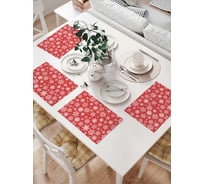 Комплект тканевых салфеток для сервировки стола JOYARTY "рождественские снежинки", 32x46 см, 4 шт. np_52801