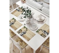 Комплект тканевых салфеток для сервировки стола JOYARTY "новогодний домовенок", 32x46 см, 4 шт. np_21436