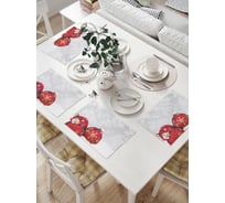 Комплект тканевых салфеток для сервировки стола JOYARTY "заснеженные игрушки", 32x46 см, 4 шт. np_20293