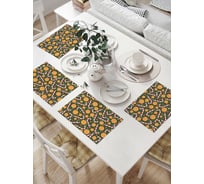 Комплект тканевых салфеток для сервировки стола JOYARTY "апельсины и карамельные трости", 32x46 см, 4 шт. np_419875