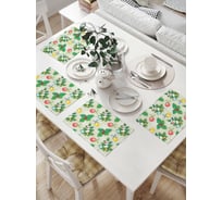 Комплект тканевых салфеток для сервировки стола JOYARTY "елочные шары и рождественская звезда", 32x46 см, 4 шт. np_419868