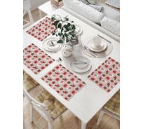 Комплект тканевых салфеток для сервировки стола JOYARTY "дед мороз в квадрате", 32x46 см, 4 шт. np_419863