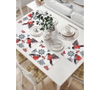 Комплект тканевых салфеток для сервировки стола JOYARTY "снегири зимой", 32x46 см, 4 шт. np_38363