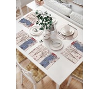 Комплект тканевых салфеток для сервировки стола JOYARTY "снеговик во дворе", 32x46 см, 4 шт. np_78662