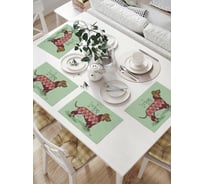 Комплект тканевых салфеток для сервировки стола JOYARTY "люблю таксу", 32x46 см, 4 шт. np_53890