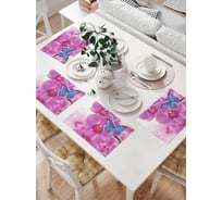 Комплект тканевых салфеток для сервировки стола JOYARTY "бабочка на орхидее", 32x46 см, 4 шт. np_11023