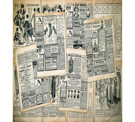 Комплект тканевых салфеток для сервировки стола JOYARTY "газетные редакции", 32x46 см, 4 шт. np_15860