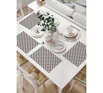 Комплект тканевых салфеток для сервировки стола JOYARTY "шахматная клетка", 32x46 см, 4 шт. np_28943