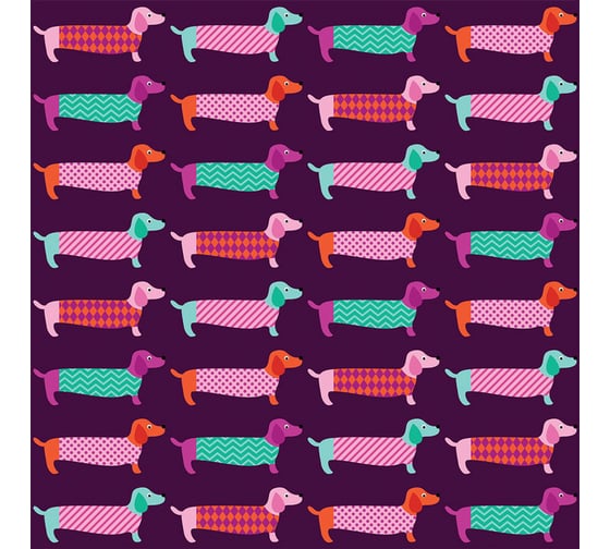 Комплект тканевых салфеток для сервировки стола JOYARTY "длинные таксы", 32x46 см, 4 шт. np_53891