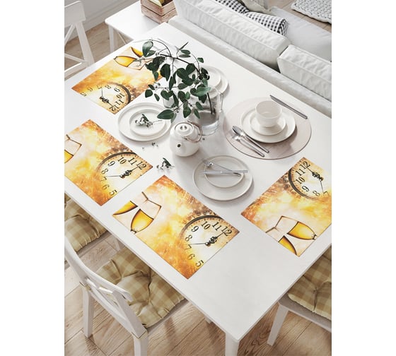 Комплект тканевых салфеток для сервировки стола JOYARTY "приближение праздника", 32x46 см, 4 шт. np_78629 1