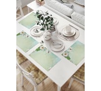 Комплект тканевых салфеток для сервировки стола JOYARTY "бабочки и гербера", 32x46 см, 4 шт. np_2285