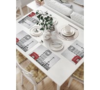 Комплект тканевых салфеток для сервировки стола JOYARTY "звонок из лондона", 32x46 см, 4 шт. np_14654