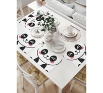 Комплект тканевых салфеток для сервировки стола JOYARTY "панда радуется", 32x46 см, 4 шт. np_23815